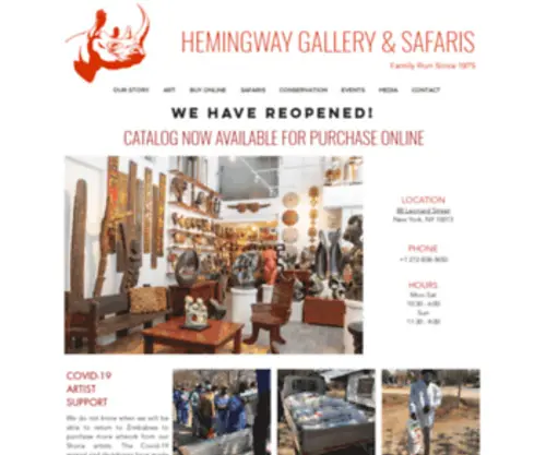 Hemingwayafricangallery.com(Hemingway African Gallery) Screenshot