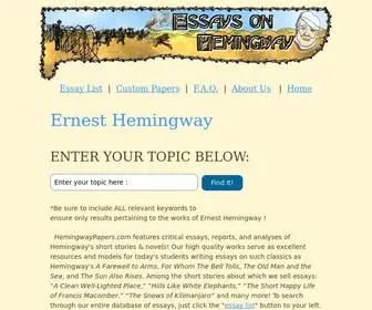 Hemingwaypapers.com(Ernest Hemingway) Screenshot