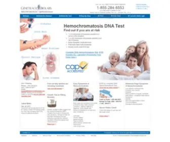 Hemochromatosisdna.com(Hemochromatosis DNA) Screenshot