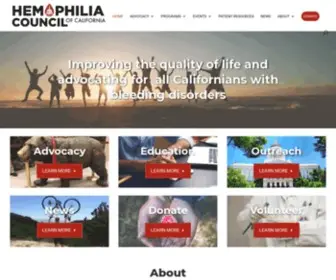 Hemophiliaca.org(Hemophilia Council of California) Screenshot