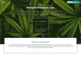 Hempforfreedom.com(A powerful domain name will compound all of your future communications for hemp) Screenshot