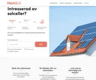 Hemsol.se(Hjälp & information om solceller för privatpersoner) Screenshot