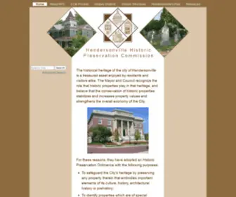 Hendersonvillehpc.org(Hendersonville Historic Preservation Commission) Screenshot