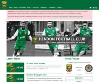 Hendonfc.net(Official Hendon FC) Screenshot