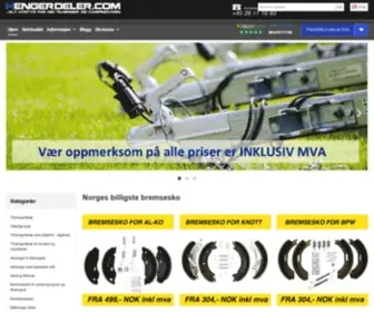 Hengerdeler.com(Tilhengerfeste, tilhenger reservedeler, el-vinsj, vinsj, tilhengeraksler) Screenshot