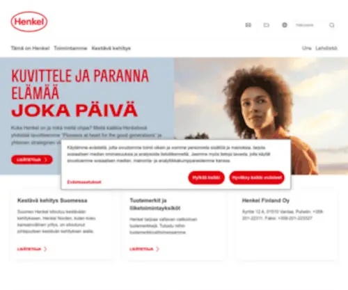 Henkel.fi(Henkelillä on johtava asema sekä teollisuus) Screenshot