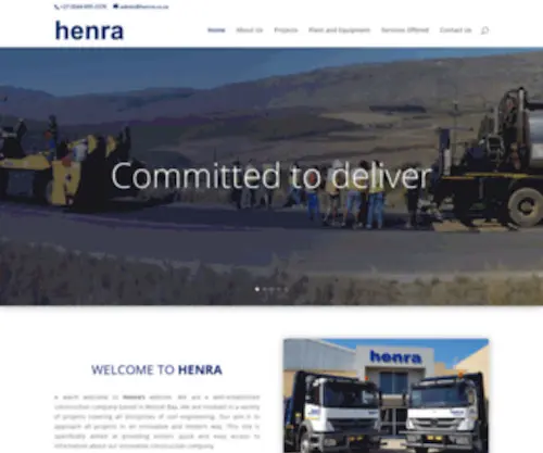 Henra.co.za(Every day in construction is an adventure) Screenshot