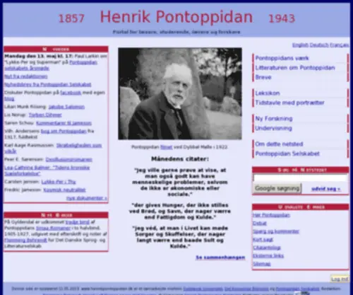 Henrikpontoppidan.dk(Slægt) Screenshot