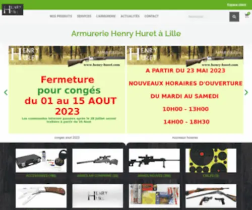 Henry-Huret.fr(Vente d'armes neuves et occasion) Screenshot