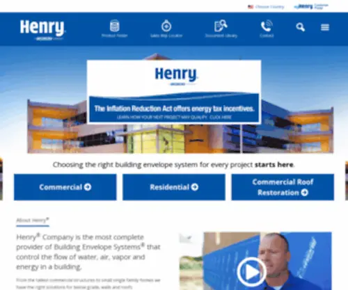 Henry.com(Henry Company) Screenshot