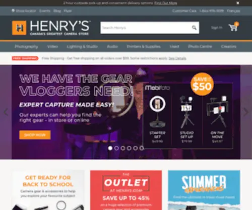 Henrys.ca(Henry’s) Screenshot