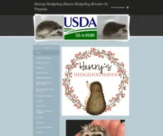 Henryshedgehoghaven.com(Henrys Hedgehog Haven Hedgehog Breeder in Virginia) Screenshot