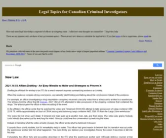 Henrywaldock.ca(Legal Topics for Canadian Criminal Investigators) Screenshot