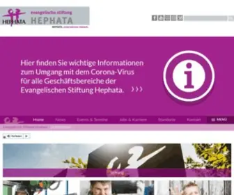 Hephata-MG.de(Evangelische Stiftung Hephata) Screenshot