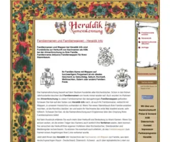 Heraldik-Info.de(Familiennamen mit Familienwappen mit Bedeutung und Herkunft) Screenshot