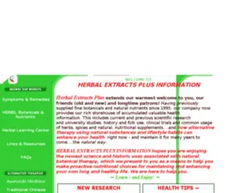 Herbalextractsplus.com(Herbal Extracts Plus Information about Herbs) Screenshot