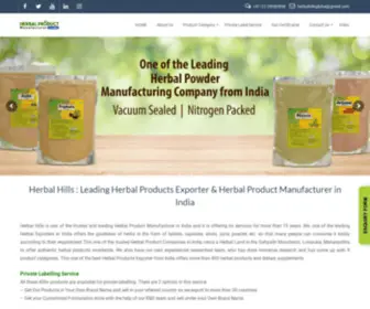 Herbalproductmanufacturerinindia.com(Herbalhills) Screenshot
