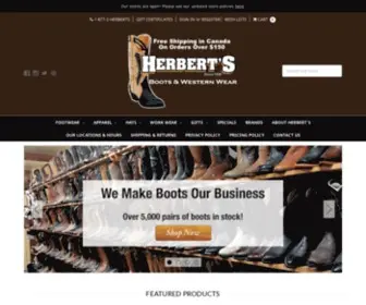Herbertsboots.com(Herberts Boots and Western Wear) Screenshot