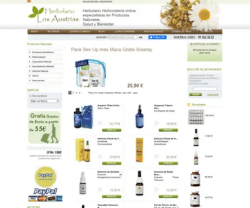 Herbolariolosaustrias.com(Herbolario Herboristeria online Madrid Los Austrias) Screenshot