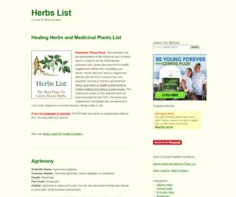 Herbslist.net(Herbs List) Screenshot