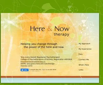 Hereandnowtherapy.ca(Here and Now Therapy in Toronto with Gestalt Registered Psychotherapist Tony Greco) Screenshot