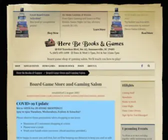 Herebebooksandgames.com(Board Game Shop & Gaming Salon Summerville SC Here Be Books & Games) Screenshot