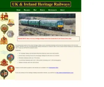 Heritage-Railways.com(UK & Ireland Heritage Railways for steam trains and tramways) Screenshot