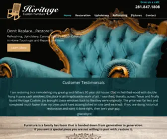 Heritagecustomfurnitureinc.com(Furniture Restoration) Screenshot