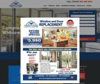 Heritagedoorsandwindows.com(San Jose's Leading Windows & Doors Company) Screenshot