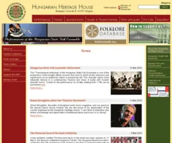 Heritagehouse.hu(Hagyományok Háza) Screenshot