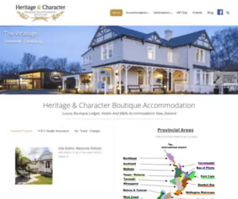 Heritageinns.co.nz(The Heritage & Character Inns Group) Screenshot
