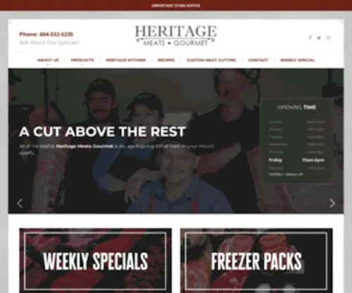 Heritagemeatsgourmet.com(Heritage Meats) Screenshot