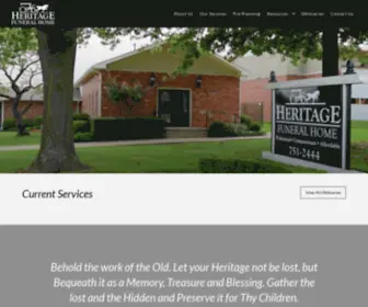 Heritageofnwa.com(Heritage Funeral Home of Springdale) Screenshot