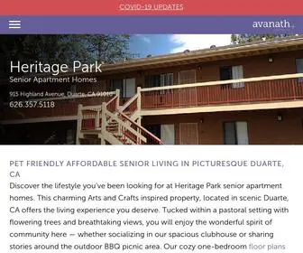 Heritageparkavanath.com(Duarte Senior Apartments for Rent) Screenshot