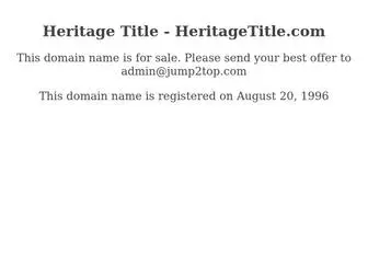 Heritagetitle.com(Heritagetitle) Screenshot