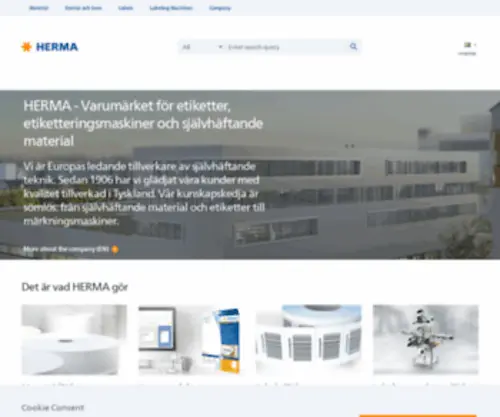 Herma.se(Varumärket för etiketter) Screenshot