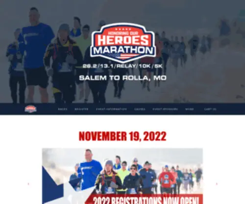 Heroesmarathon.com(Honoring our Heroes Marathon/Half/Relay/10K/5K) Screenshot