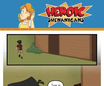 Heroicshenanigans.com(A webcomic about superhero summer camp) Screenshot