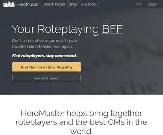 Heromuster.com(Connecting Roleplayers And GMs) Screenshot