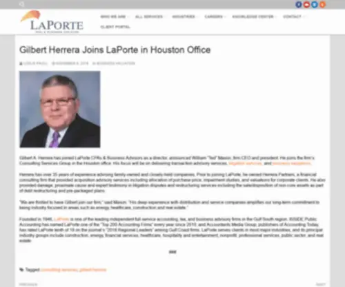 Herrera.com(Gilbert Herrera Joins LaPorte in Houston Office) Screenshot