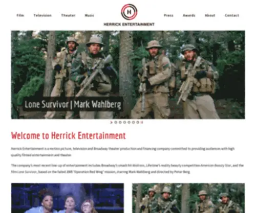Herrickentertainment.com(Herrick Entertainment) Screenshot