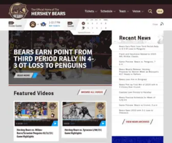 Hersheybears.com(Professional Hockey Team in Central PA) Screenshot