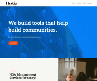 Hestiasoftware.com(We build tools that help build communities) Screenshot