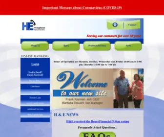 Hetelfcu.org(H & E Telephone FCU) Screenshot