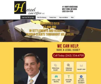 Hetzellawoffice.com(Personal Injury Attorney West Bend) Screenshot