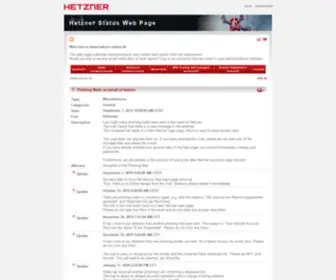 Hetzner-Status.com(Hetzner Online GmbH) Screenshot