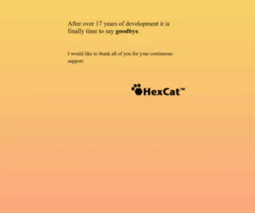 Hexcat.com(HexCat Farewell) Screenshot