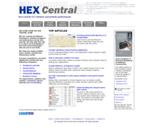 Hexcentral.com(Hex Central) Screenshot