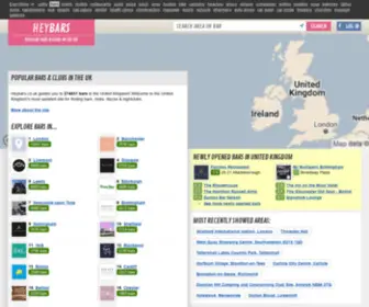 Heybars.co.uk(Popular Bars & Clubs in the UK) Screenshot