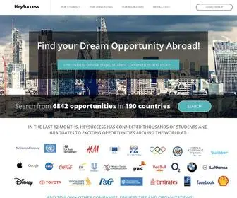 Heysuccess.com(The largest and most loved platform to browse all student opportunities abroad) Screenshot